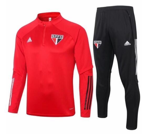 Sao Paulo Red Sweatshirt Training Suit with Pants 2020/21